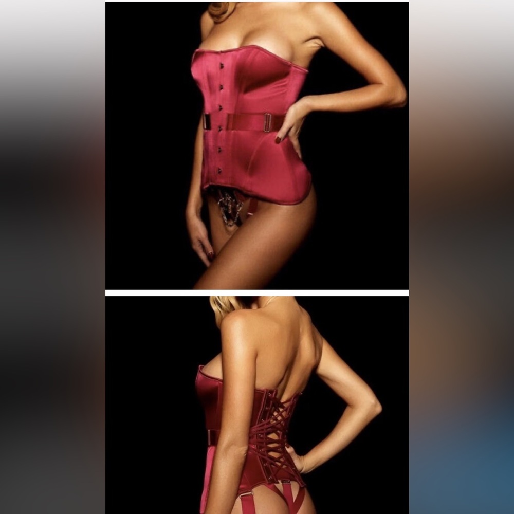 Raspberry chastity corset SMALL